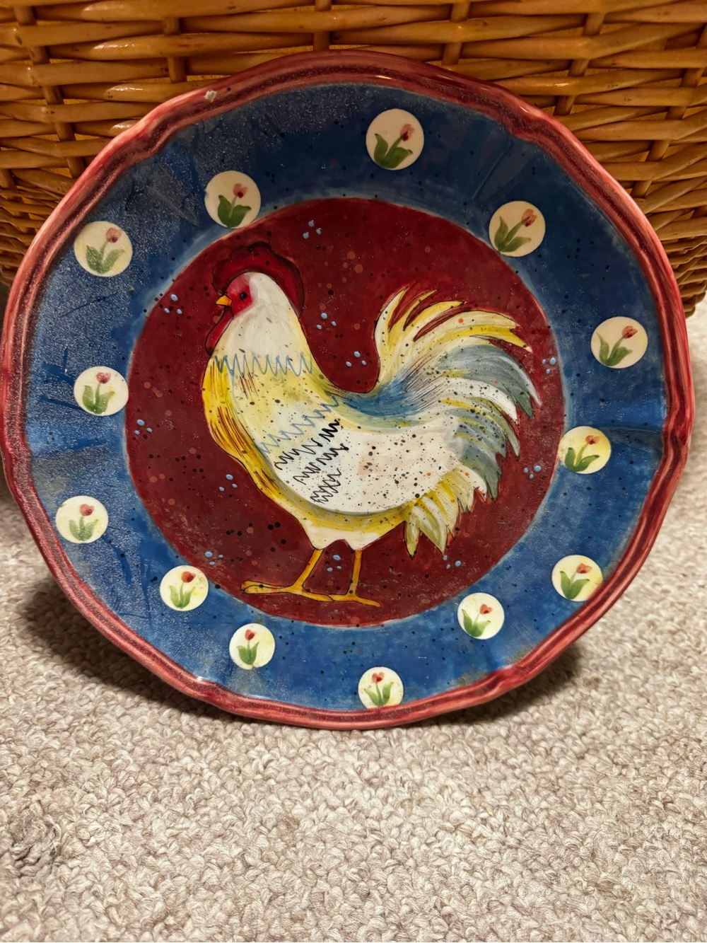 Susan Winget Rooster Plate
